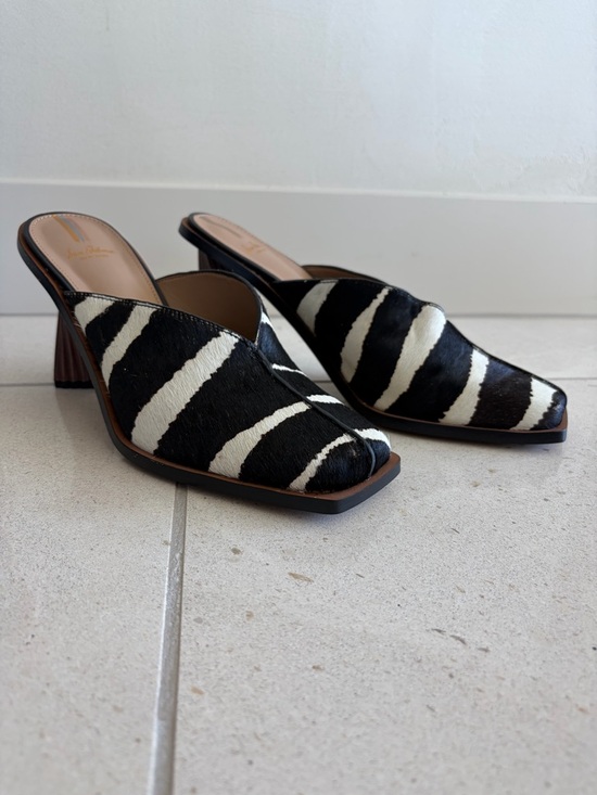 Sam Edelman Shoes - Sam Edelman Zebra-Print Mule Heels - Black & White